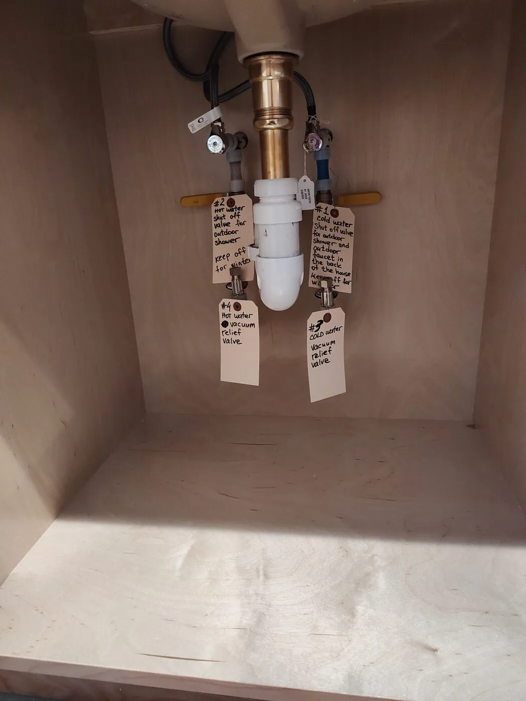 Copper supply lines roughed in for a repipe before tiling, by IS Plumbing
