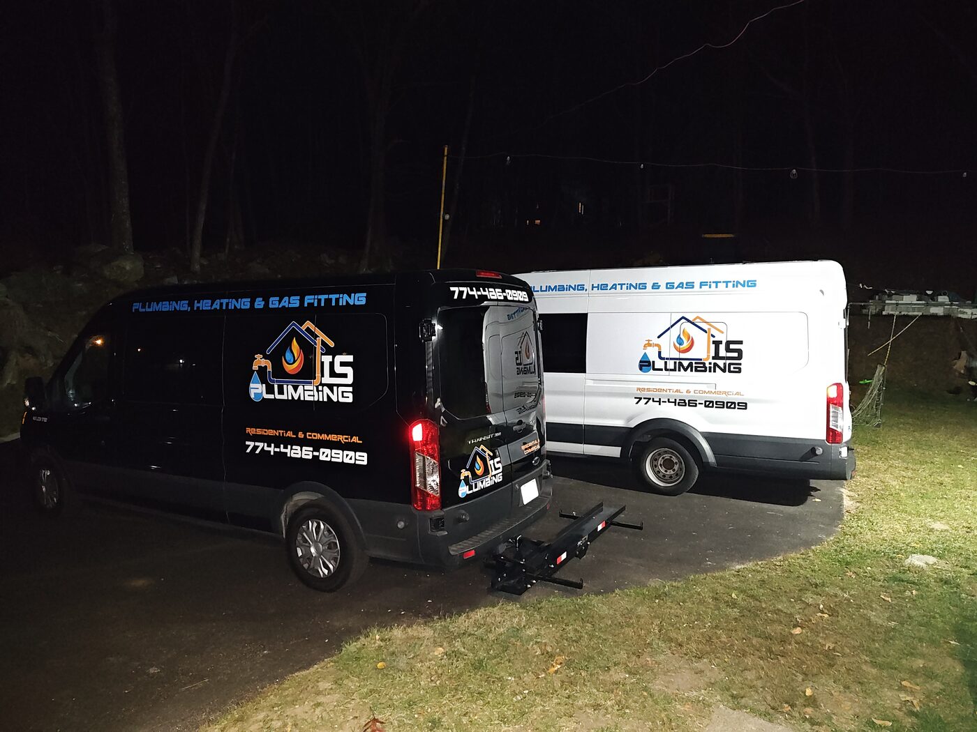 IS Plumbing service van on a job in Greater Boston